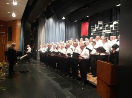 Der große Männerchor mit Sängern aus den verschiedenen Werz-Chören präsentiert sich klangvoll und stimmgewaltig