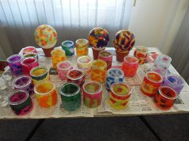 Innerhalb kurzer Zeit sind viele tolle Windlichter entstanden ...