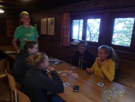 Die Gruppe beim Spiel &quot;Schnapp, Land, Fluss ...&quot; - eine etwas abgewandelte Form von &quot;Stadt, Land, Fluss&quot; - sehr lustig!