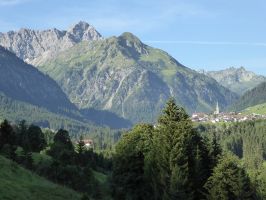 Blick von der SCHWABENHÜTTE in Richtung Mittelberg