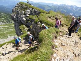 Die Gruppe beim Abstieg vom Ifen