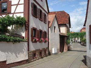 Blick auf eine typische pfälzer Dorfstraße