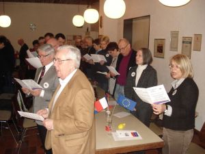 Wie hier bei der Französischen Nationalhymne wurde eifrig gesungen