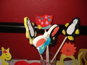 Hier einige fertige Blumenstecker