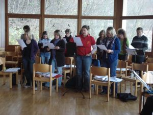 Bei der Probe sind alle hoch konzentriert